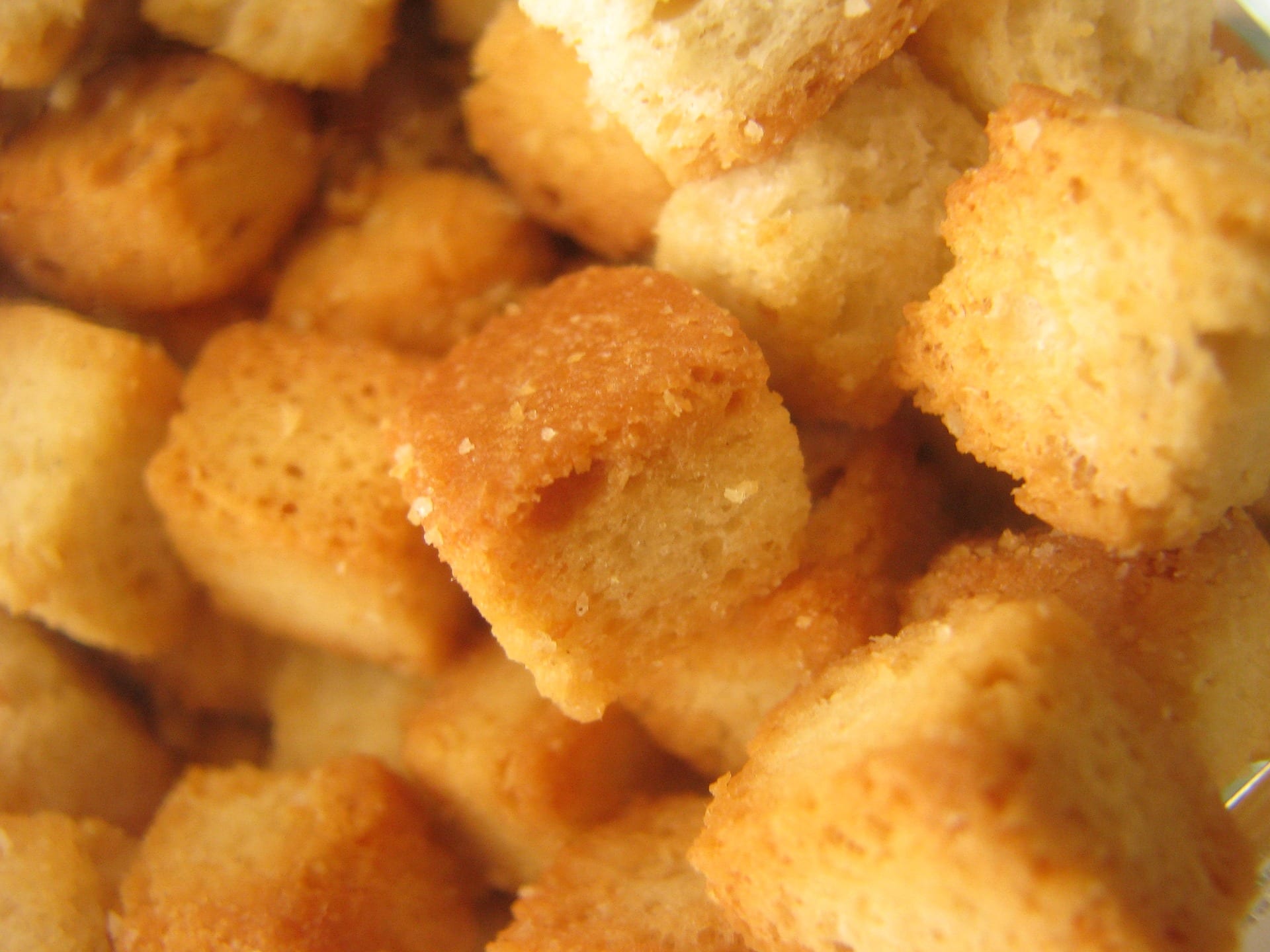 Croutons, up close and personal.