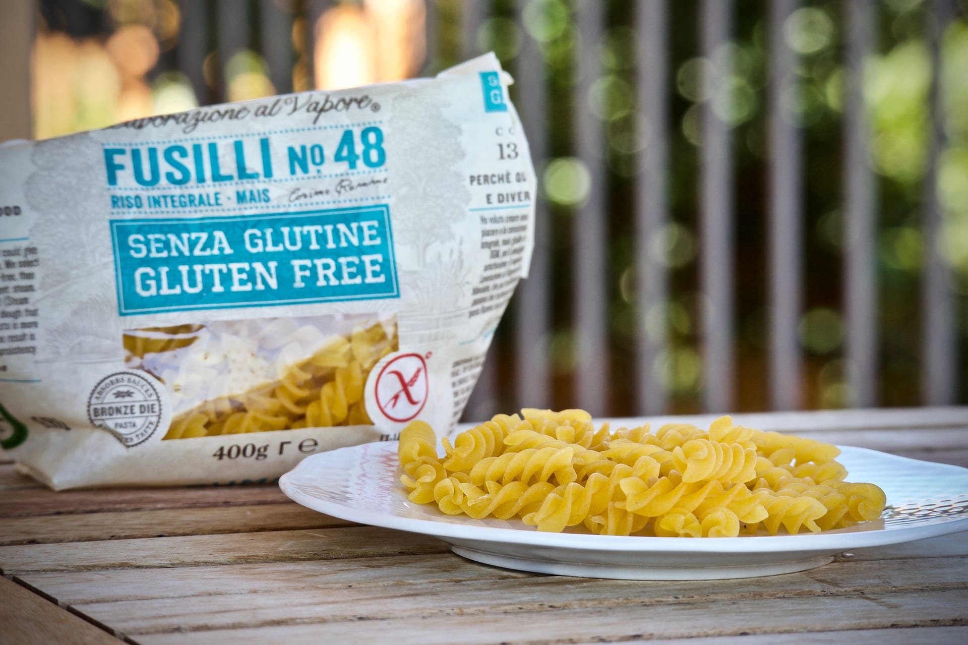 Gluten-free pasta, dried.